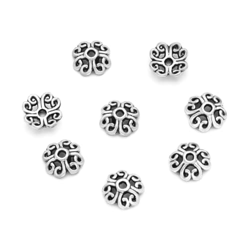 MC-AB17 Filigrane Herzblüten-Perlenkappen, 6 mm, klein, antikes Silber, für Halsketten, Armbänder, Ohrringe, DIY, Handwerk, Schmuckherstellung, 400 Stück MC-AB17 Filigrane Herzblüten-Perlenkappen, 6 mm, klein, antikes Silber, für Halsketten, Armbänder, Ohrringe, DIY, Handwerk, Schmuckherstellung, 400 Stück von Adabele
