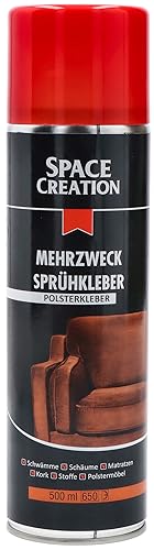 Space Creation Mehrzweck Sprühkleber Polsterkleber, 500ml, Extra Stark - Sprühkleber auf Basis von synthetischem Kautschuk, Kunstharzen und Modifikatoren in organischen Lösungmitteln von Adam Toys