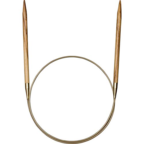 Addi 63001 Rundnadel aus Olivenholz, 40 cm x 3,0 mm, gold, 3 mm von Addi