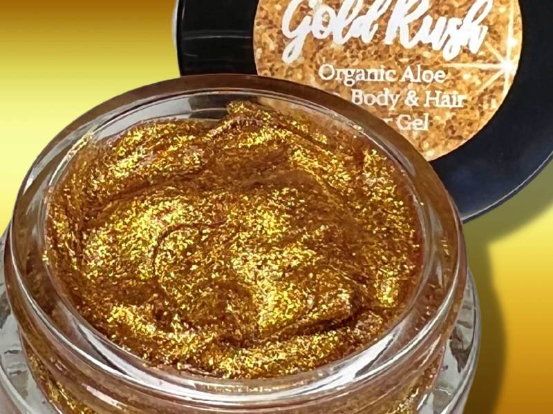 Goldrush Natürliches Aloe Glitzer-Gel Für Augen, Gesicht, Haare Und Körper Vegan Tierversuchsfrei. Hergestellt in Den Usa von AddictiveCosmetics