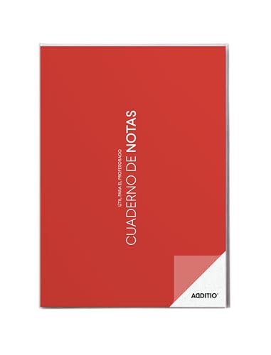 ADDITIO - Notizblock für Lehrer | Kursplanung (4 Monate Ansicht) | Fortlaufende Bewertung | Umweltfreundliches Papier | A4-Format | Spanisch | Rot von Additio