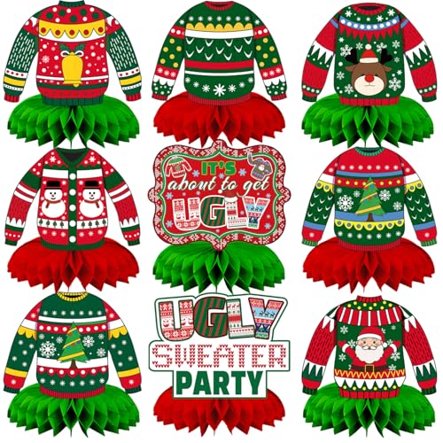 Ugly Sweater Waben-Mittelstücke für den Tisch von Adeyoo