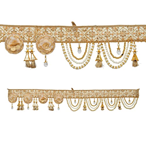 Aditri Creation Artificial White Flower Design Garland Door Toran Decorative Hanging Bandanwar for Parties Indian Wedding Puja Pooja Festival Theme Décor Bandhanwar Home Entrance (Size 42") von Aditri Creation