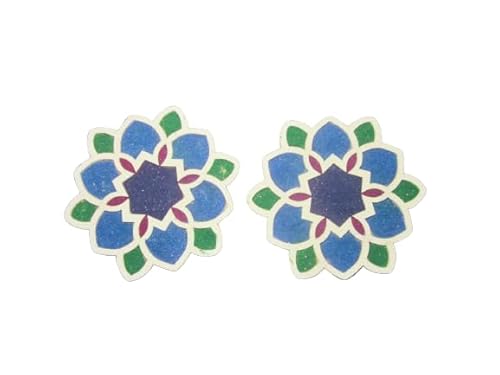 Set of 2 DIY MDF Readymade Flower Design Rangoli Mat Easy to Use Rangoli Template Easy to Fill Wooden MDF Rangoli Stencils Boards for Traditional Holi Festival of Colours(Size:-6" Diameter) von Aditri Creation