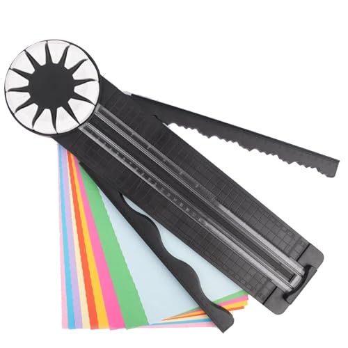 12 in 1 Bastelpapierschneider,Das Rollendesign Erleichtert Das Hin- Und Herschneiden Dekorativer Rand Papierschneider Für Scrapbooking, Geschenkverpackung (Black) von Adius