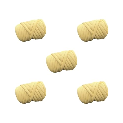 5 Sets 250 g grobes Jumbo-Garn, röhrenförmiges Garn für Kinder, Makramee, Katzenhaus, Gelb, 2,5 cm von Adoorniequea