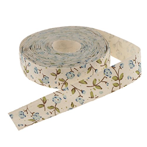 Bedrucktes Stoffband mit Blume, 4,5 m, Blau von Adoorniequea