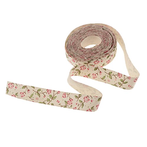 Bedrucktes Stoffband mit Blumenmotiv, 4,5 m, Pink von Adoorniequea