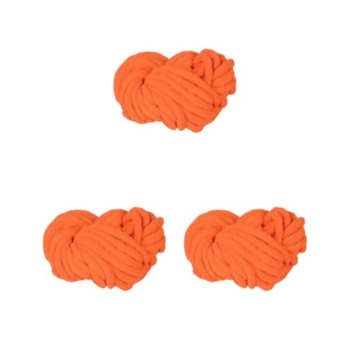 Dickes Chenille-Garn, waschbar, riesige Acrylfasern für Decken, Kissen, Überwurf, Orange, 20 mm, 3er-Set von Adoorniequea