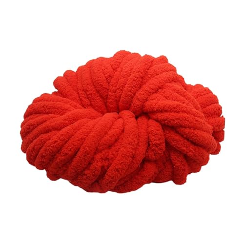 Dickes Chenille-Garn, waschbar, riesige Acrylfasern für Decken, Kissen, Überwurf, Rot, 20 mm von Adoorniequea
