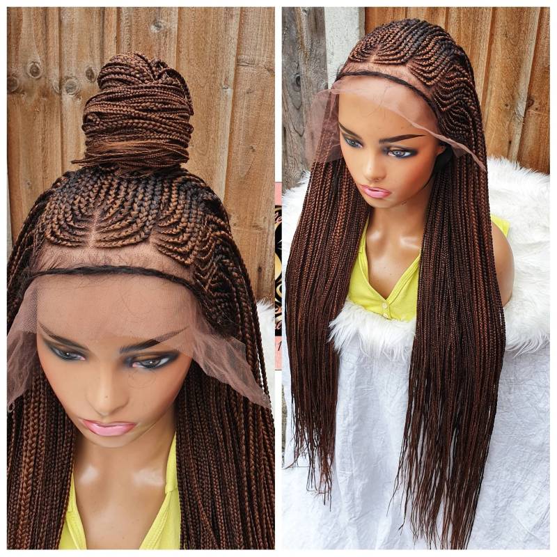 Cornrow Frontal Braided Wig/Handmade Wig/Long Braids 36 Inch | Pre Order von Adorablewigsuk