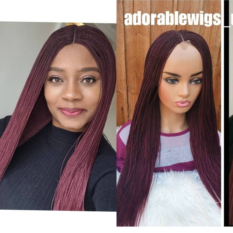 Handmade Braided Micro Twist Wig/ Senegalese Twist 26 Inch Color 39 von Adorablewigsuk