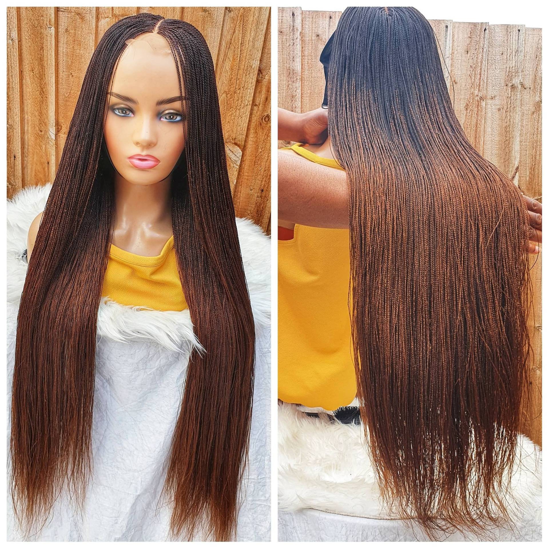 Micro Twist Braided Wig/ Senegalese Twist /Tiny Braids/Ombre Braid /Long Wig | Color 33 & 30 32 Inch von Adorablewigsuk