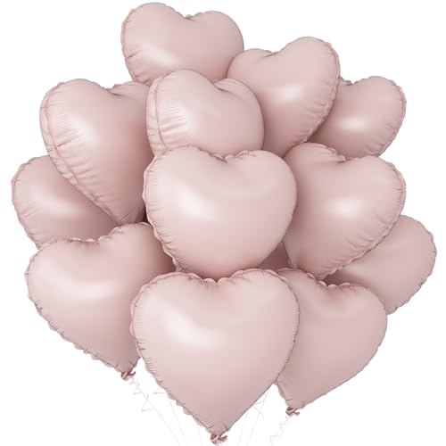 Baby Rosa Herz Luftballons,12Stück Rosa Herz Geformt Folie Luftballon,18Zoll Pastell Rosa Helium Mylar Luftballons für Baby Dusche Geburtstag Jubiläum Hochzeit Party Dekoration von Adorely