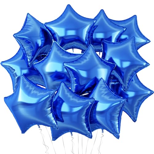 Blau Stern Luftballons,12 Stück Dunkel Blau Stern Geformt Folie Luftballon,18 Zoll Große Blau Helium Mylar Luftballons für Geburtstag Baby Dusche Jahrestag Hochzeit Party Dekoration von Adorely