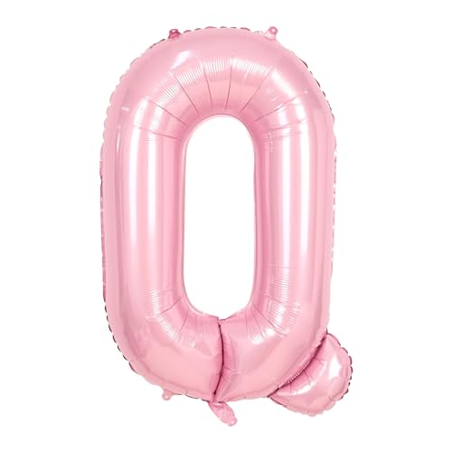 Buchstabe Q Luftballon Rosa,40 Zoll Hell Pink Q Buchstabe Luftballon,A-Z Mylar Alphabet Folienballon,Pastell Rosa Buchstaben Luftballon für Geburtstag Jahrestag Baby Dusche Hochzeit Party Deko von Adorely