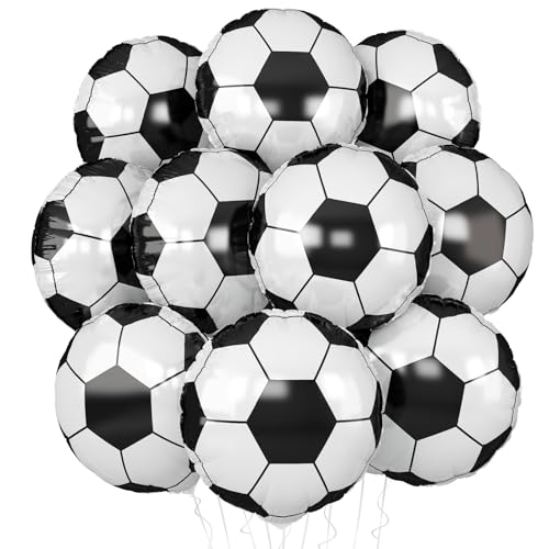 Fussball Luftballons 10 Stück,Fußball ballons Fussball Folienballon für Junge kinder Geburtstagsdeko Fußball Deko Sport Thema WM Party Dekoration von Adorely