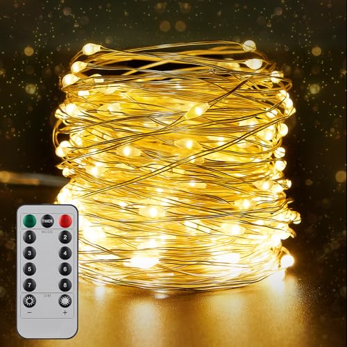 Adoric Lichterkette außen 20m, 200 LED Lichterkette, USB Lichterkette innen, Lichterkette Weihnachtsbaum, Lichterkette außen Timer für Schlafzimmer, Party, Hochzeit, Weihnachten von Adoric