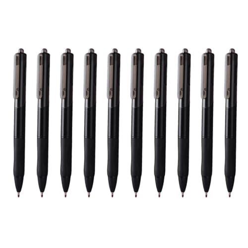 10 x 0,5 mm schwarzer neutraler Stift, schnelltrocknender Kugelschreiber, einziehbarer Gelschreiber, Schulbedarf für Schüler, Lehrer von Adrosstoller