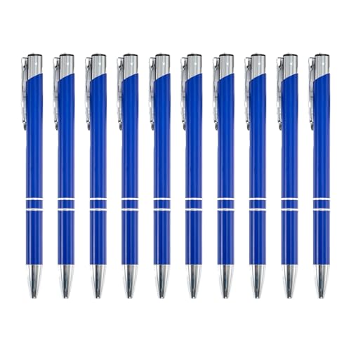 10 x 1,0 mm einziehbarer Kugelschreiber, Journaling-Stift, glattes Schreiben, Metallstift, Schreibwarenzubehör zum Schreiben von Adrosstoller