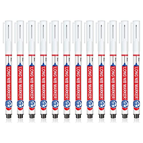 12 Stück Marker auf Ölbasis, 20 mm Lochmarker, Langnasenmarker, schnell trocknender Tischlermarker, Ölmarkierer von Adrosstoller