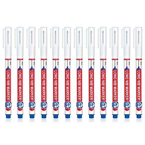12 Stück Marker auf Ölbasis, 20 mm Lochmarker, Langnasenmarker, schnell trocknender Tischlermarker, Ölmarkierer von Adrosstoller