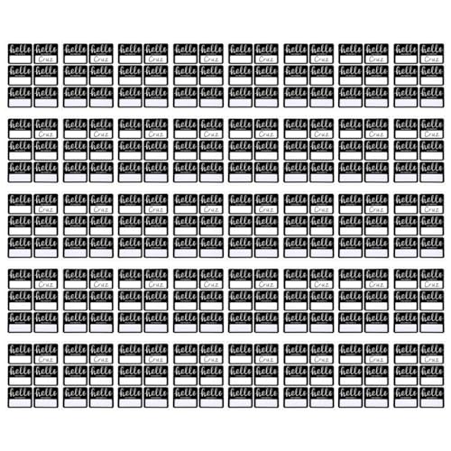 240 Stück schwarz-weiße Namensschild-Aufkleber, Identifikationsschilder, Hallo Namen, Aufkleber für die Schule von Adrosstoller
