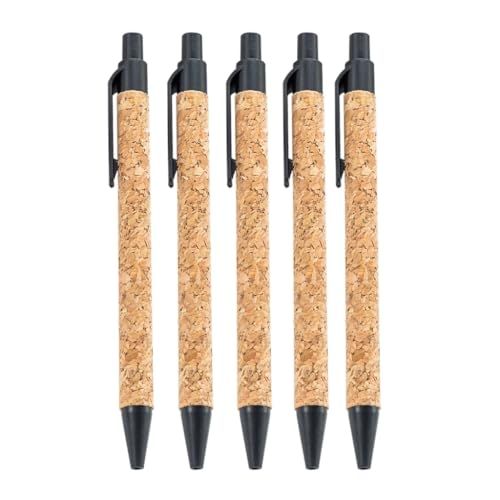 5 Stück/Set einziehbarer Kugelschreiber, glattes Schreiben, 1,0 mm, Holzmaserung, Ölstift für Schule, Büro, Arbeit von Adrosstoller