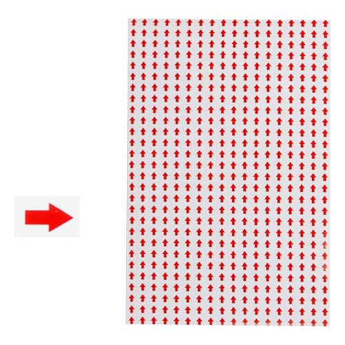 60 Blatt/Packung Pfeil-Etiketten, Aufkleber, Pfeil-Aufkleber, Farbkodierung, Schild-Aufkleber für Inspektionsfehlermarkierung von Adrosstoller