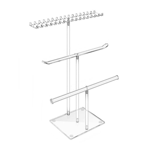 Adrosstoller Vielseitiger Schmuckständer mit stabilen Acrylfarben, für Halsketten, Armreifen, Ringe und Uhren, Organisation, wie beschrieben von Adrosstoller