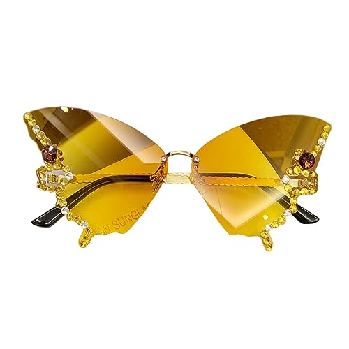 Butterfly Damen randlose kleine Gesicht Strass Bling Katzenauge Schmetterling Brille von Adrosstoller