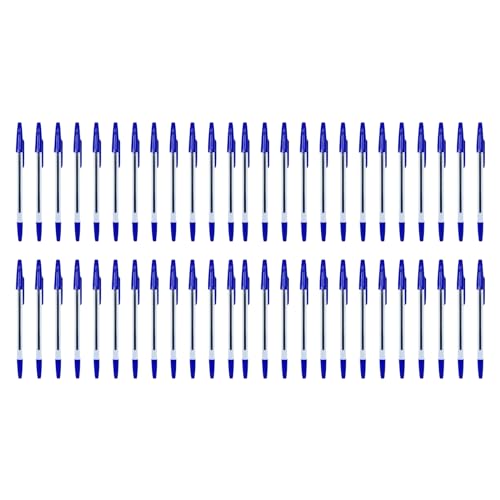 Kugelschreiber, 12/24/50/100 Stück, Bürospitzenstift mit Nachfüllungen, Blau/Schwarz/Rötungstinten, Schreibstift von Adrosstoller