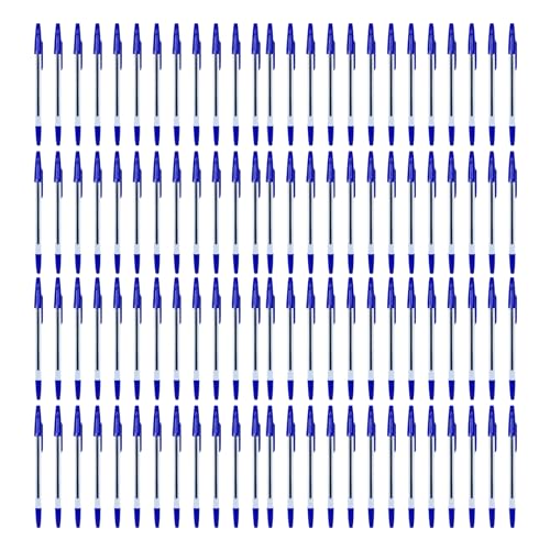 Kugelschreiber, 12/24/50/100 Stück, Bürospitzenstift mit Nachfüllungen, Blau/Schwarz/Rötungstinten, Schreibstift von Adrosstoller