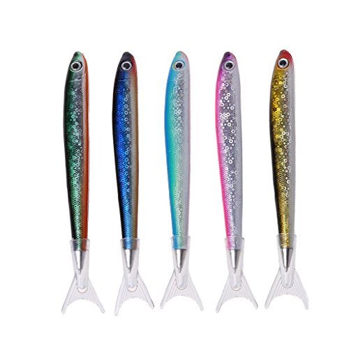 Lovely Fish Pen mit Stifttasche, Kugelschreiber, Blau/Schwarz, Schreibstift für Kinder, Studenten, Erwachsene von Adrosstoller