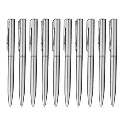 Metall-Kugelschreiber, Drehbar zum Öffnen/Schließen, für Studenten, Lehrer, Büro, Signierstift, 1,0 mm Stiftspitze, 10 Stück von Adrosstoller