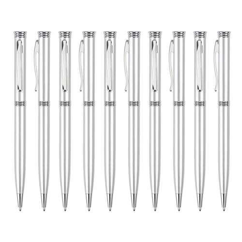 Metall-Kugelschreiber zum Öffnen/Schließen, Metall-Stift, mit Stiftclip, Büro, Signierstift, Business-Stift, 10 Stück von Adrosstoller