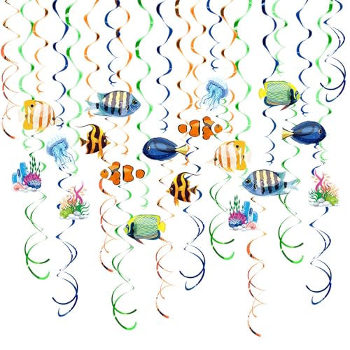 Sea Hangings Party Decors Spiralen Fisch Anhänger baumelnde Wirbel Elegante Deckenbehänge Luftschlangen von Adrosstoller