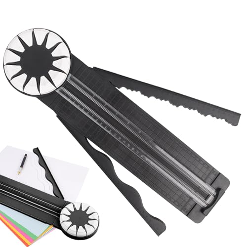 Papierschneider, 12 In 1 Papierschneider Bastelpapierschneider, Schneidemaschine Papier Mit Schnittlinienführung Und Seitenlineal, Dekorativer Rand Papierschneider, Papierschneidegerät Scrapbooking von Adsfvs