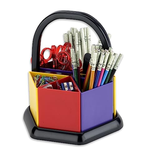 Adventa Schreibtisch-Organizer, multifunktionaler Stift-Schreibtisch-Ordner, Kunst & Handwerk, ordentlicher Halter für Schule, Zuhause und Büro (Mehrfarbig) von Adventa