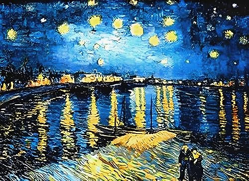 Aeadar Diamond Painting Kits Van Gogh Sternennacht über der Rhone DIY 5D Diamond Painting Kits Full Drill Diamond Art Paintings for Home Wall Decor (30x40cm) von Aeadar