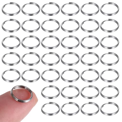 Aeaocvo 100 Stück Schlüsselringe Silber 10 mm Spaltringe Edelstahl, Schmuck Kleine Ringe, Sprungringe für Halsketten, Armbänder, DIY Ornamente von Aeaocvo