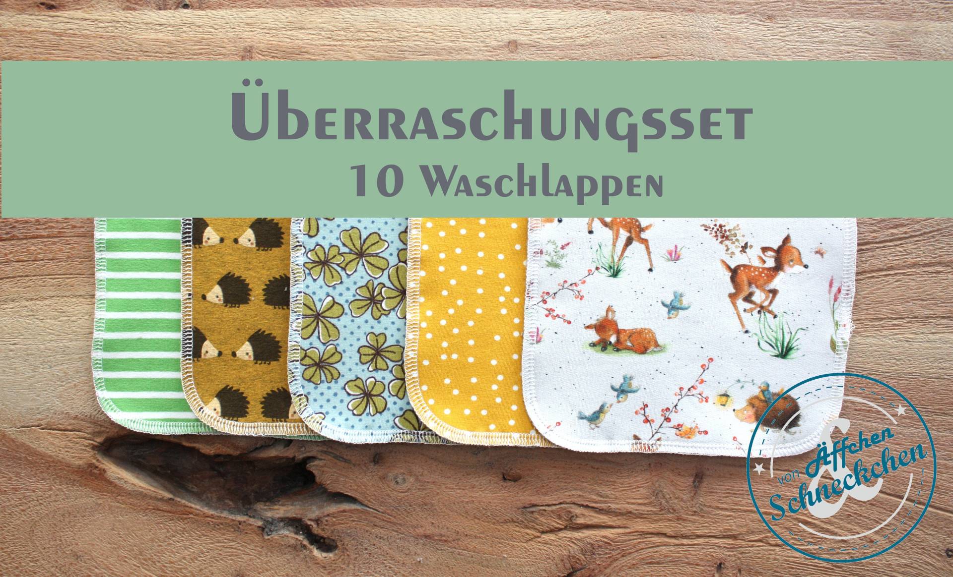 10 Mehrweg Waschlappen - Überraschung Bio Waschbar Zerowaste Lesswaste Aktion von AeffchenSchneckchen