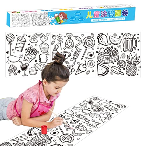 Papierrolle für Kinder | Sticky Coloring Füllpapierrolle mit Aufkleber,Transportmatte Farbrolle für Kindergarten, Rollengemälde für Kleinkinder Geschenke Hepvet von Aeihevo