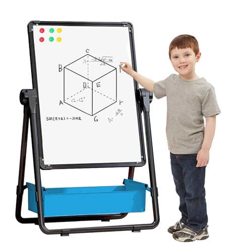 Trocken abwischbare Tafeln mit U-Ständer, doppelseitige Whiteboard-Staffelei, tragbare, magnetische Weißtafeln mit Höhenverstellbar und 360° drehbar, für Kinder und Erwachsene, Zuhause, Schule, Büro von Aelbsty