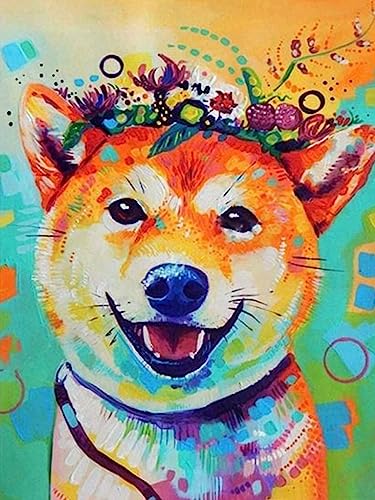 Aeocidy Diamond Painting Diamant Painting Bilder Cute Puppy Diamond Painting Erwachsene Wohnzimmer Schlafzimmer Büro Zauberstab Und Eingang Dekoration von Aeocidy