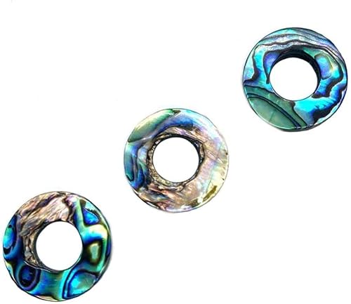 Aeromdale Abalone-Paua-Muschelperlen, flache Ringform, Muschelperlen für DIY-Ohrringe, Armbänder, Halsketten, Schmuckherstellung, 13 mm, 4 Stück von Aeromdale