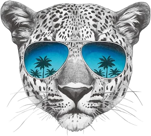 Aeromdale Aufnäher zum Aufbügeln, Leoparden-Applikationen, Aufkleber, Wärmeübertragung, Bügelbild für T-Shirt, DIY-Zubehör, #A 20 x 22 cm von Aeromdale