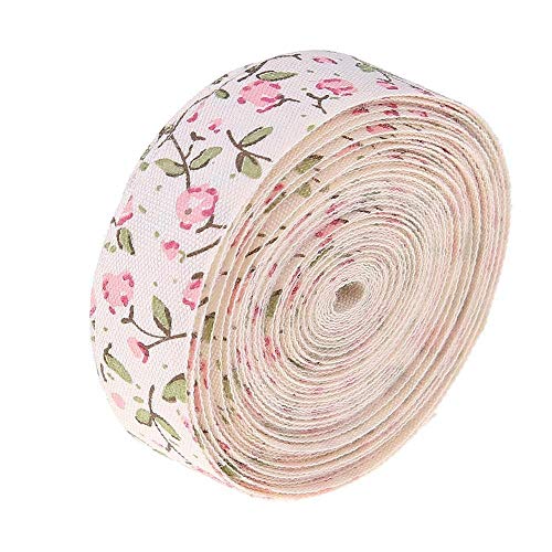 Aeromdale Baumwollband mit Blumen, 4,5 m, Rosa von Aeromdale