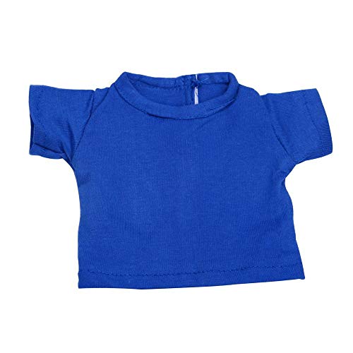 Aeromdale Puppe Kleidung Rundhals T-shirt Einfarbig für 18 Zoll Amerikanische Puppe Mädchen 43cm Puppe Zubehör Spielzeug Nur Puppe Kostüm - Blau B - 1 Pc von Aeromdale