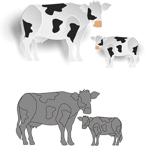 Aeromdale Stanzschablonen aus Metall, Prägeschablonen-Werkzeuge, Kartenherstellung, Bastelarbeiten, Skript-Stanzformen zum Stanzen von Sammelalben, Alben, Dekoration, Kuh von Aeromdale
